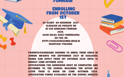 Naíonáin Shóisireacha 2027 | Junior Infants 2027